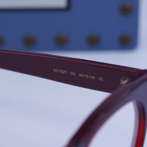 Gucci GG1792O 004 Square Eyeglasses - Burgundy 46mm - Picture 5 of 9